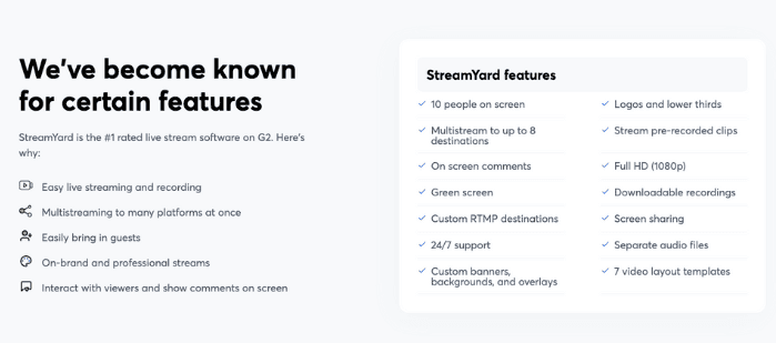 StreamYard Key Features 