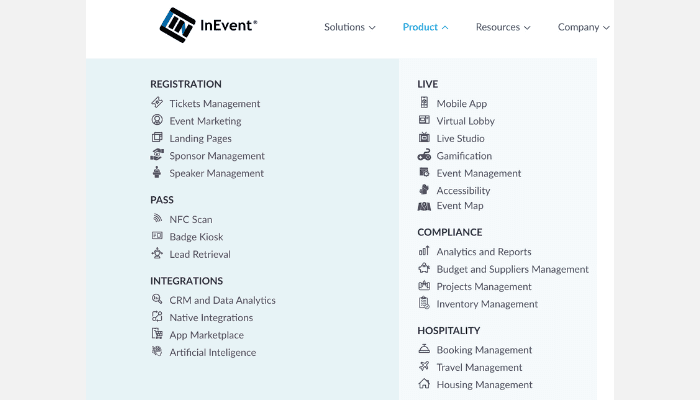 InEvent Key Features