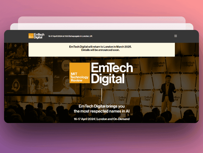 Emtech Digital hybrid conference examples