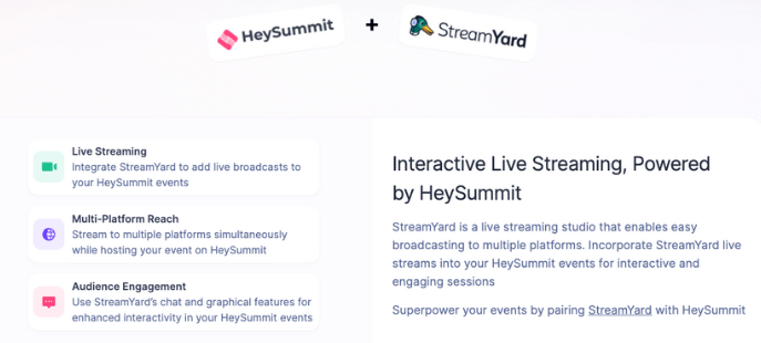 StreamYard + HeySummit 